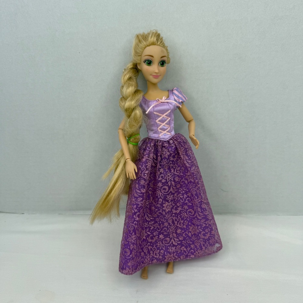 Disney Store Rapunzel Tangled 11.5" Fashion Doll Purple Glitter Gown Freckles